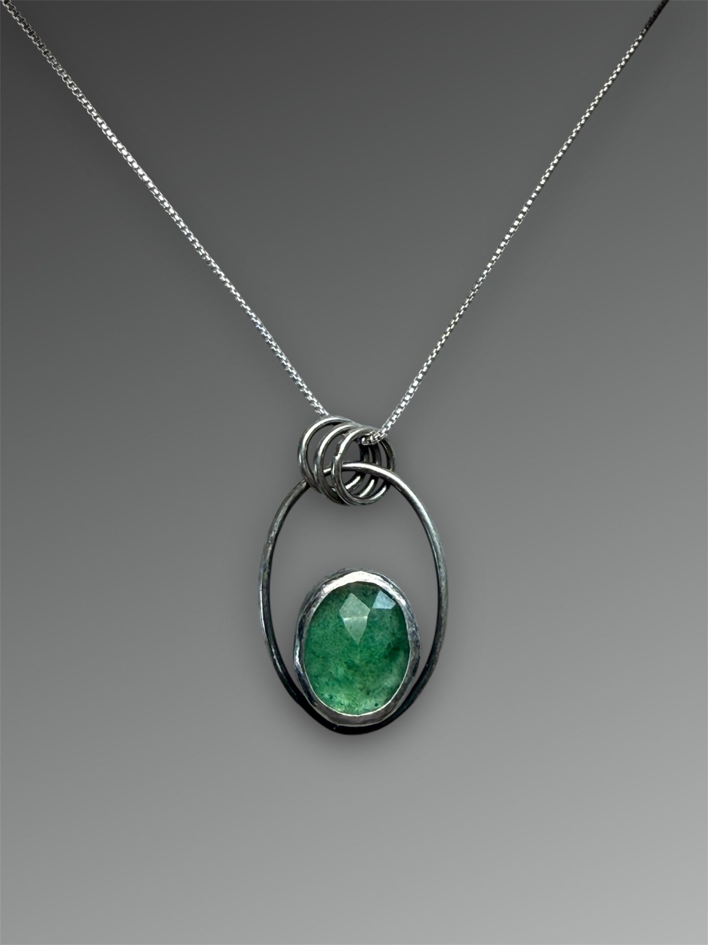 Green Tanzurine Oval Pendant