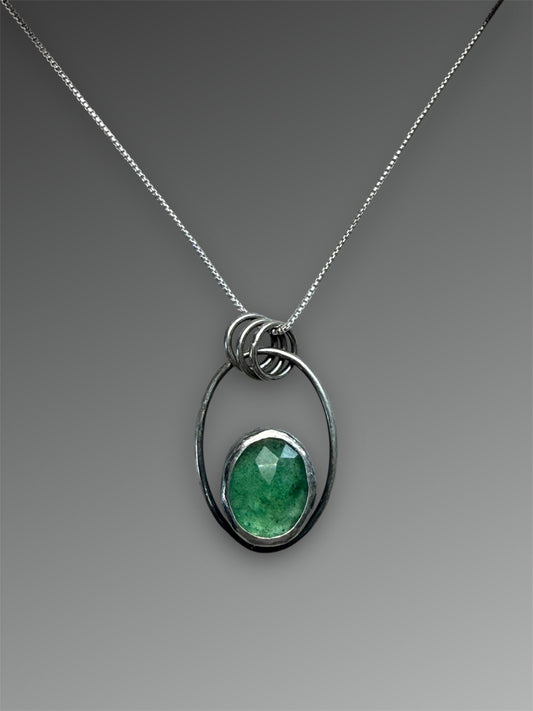 Green Tanzurine Oval Pendant