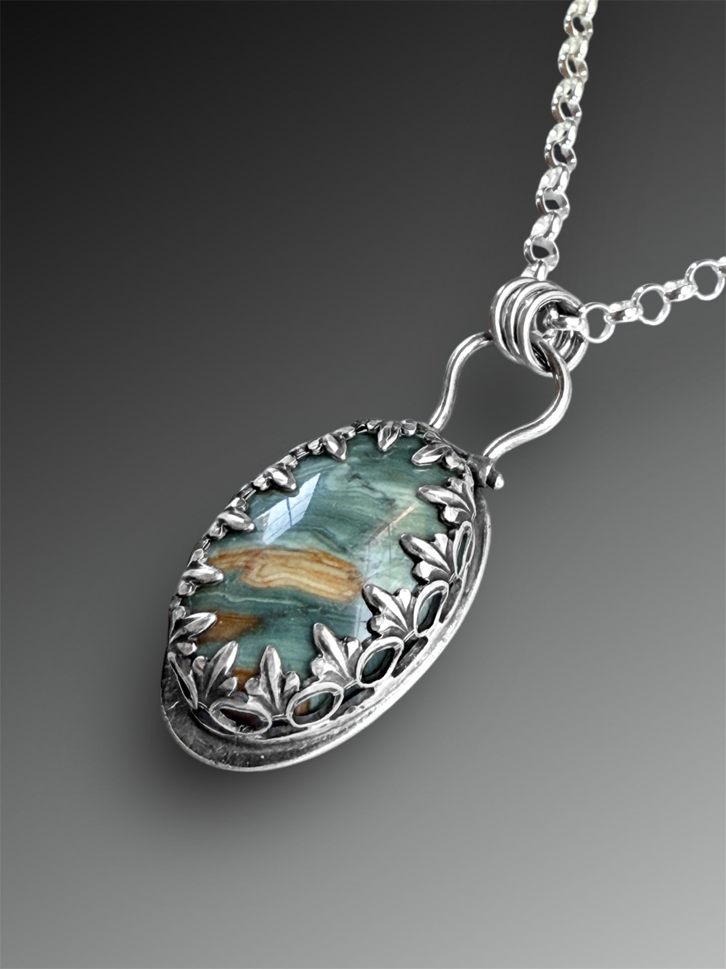 Gary Green Jasper Hinged Pendant