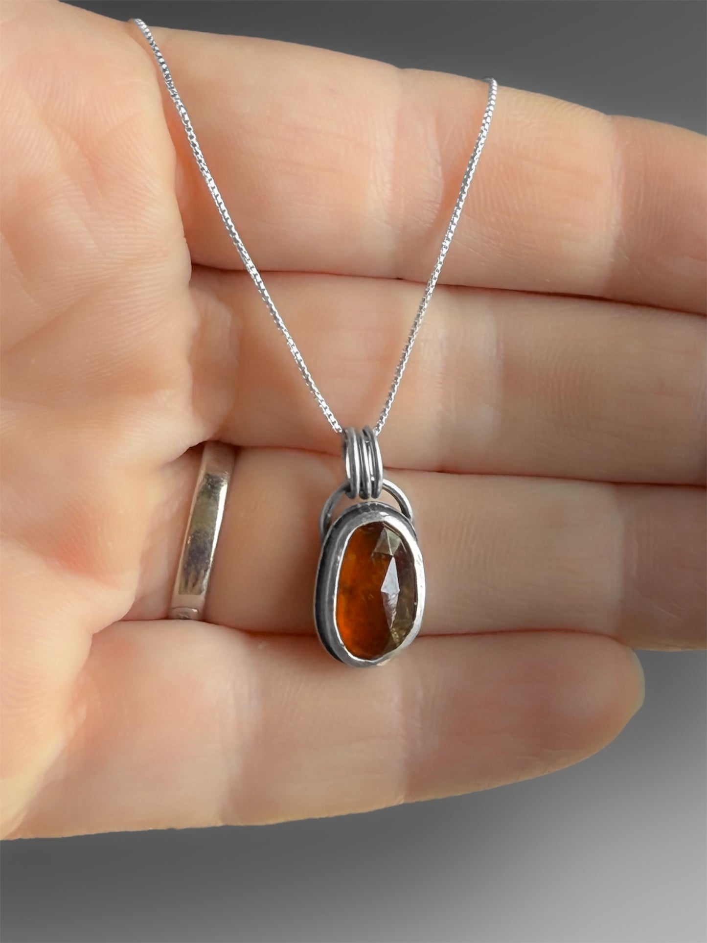 Orange Kyanite Necklace with Moth