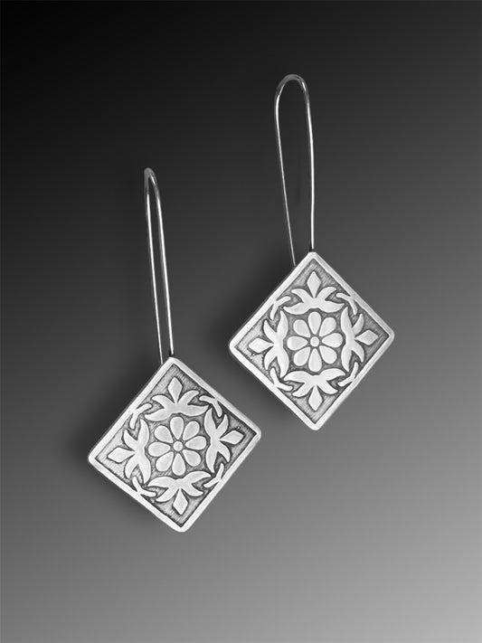 Sterling Silver Tile Earrings II