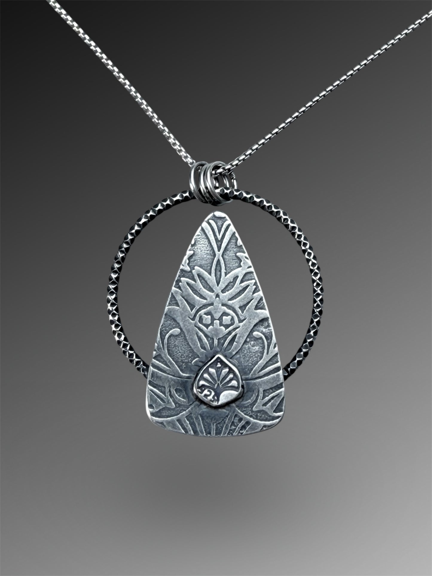 Moss Agate Triangular Necklace