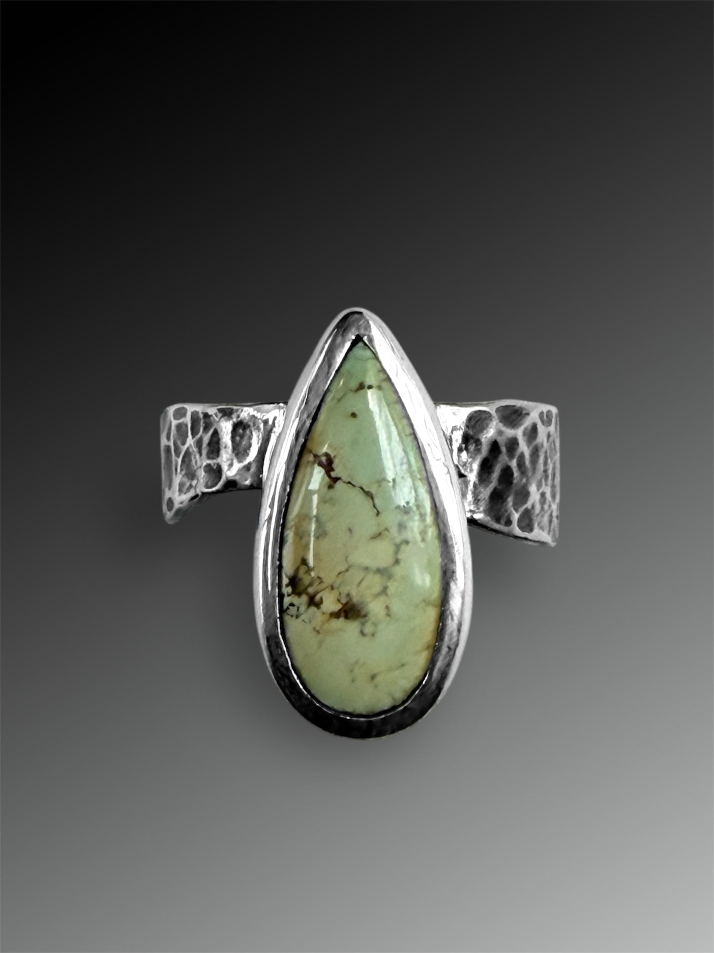 Treasure Mountain Turquoise Teardrop Ring, size 7.75