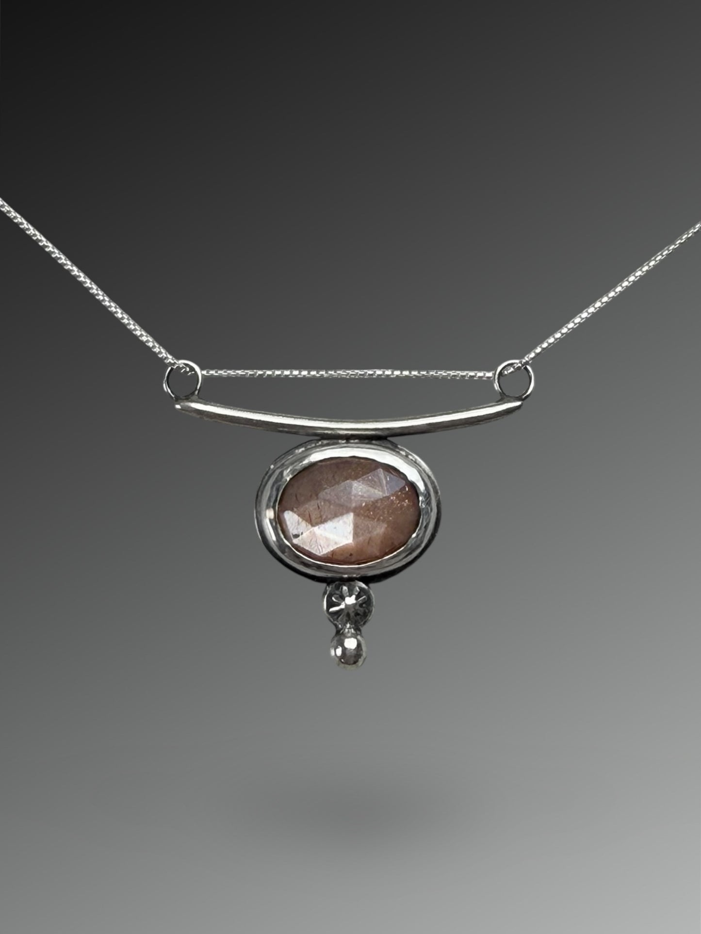 Chocolate Moonstone T Necklace