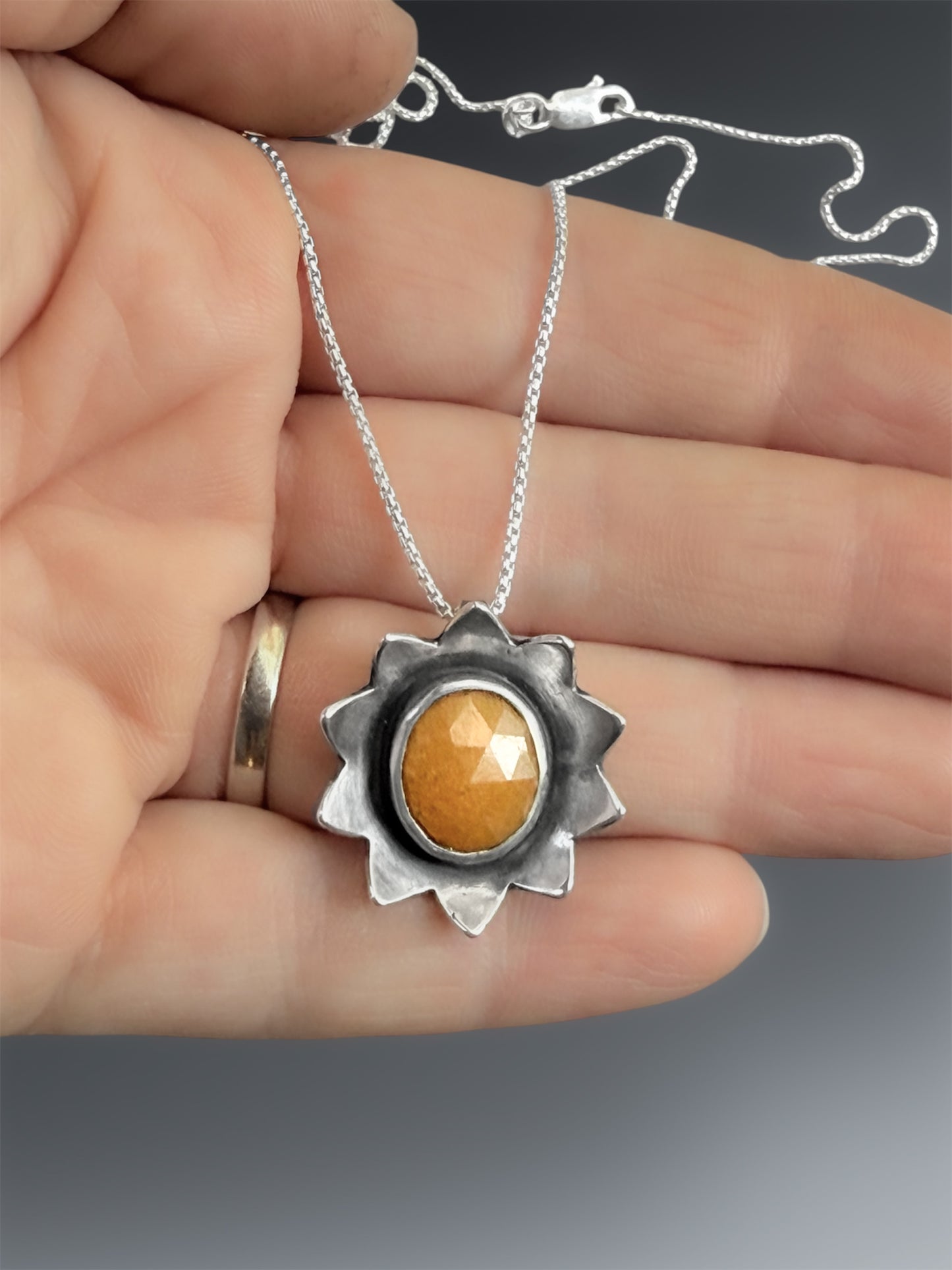 Yellow Calcite Sun Necklace