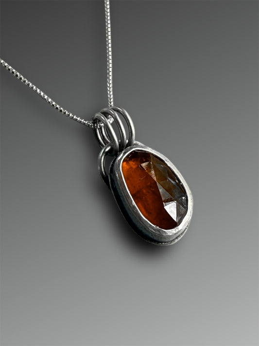 Orange Kyanite Necklace with Moth