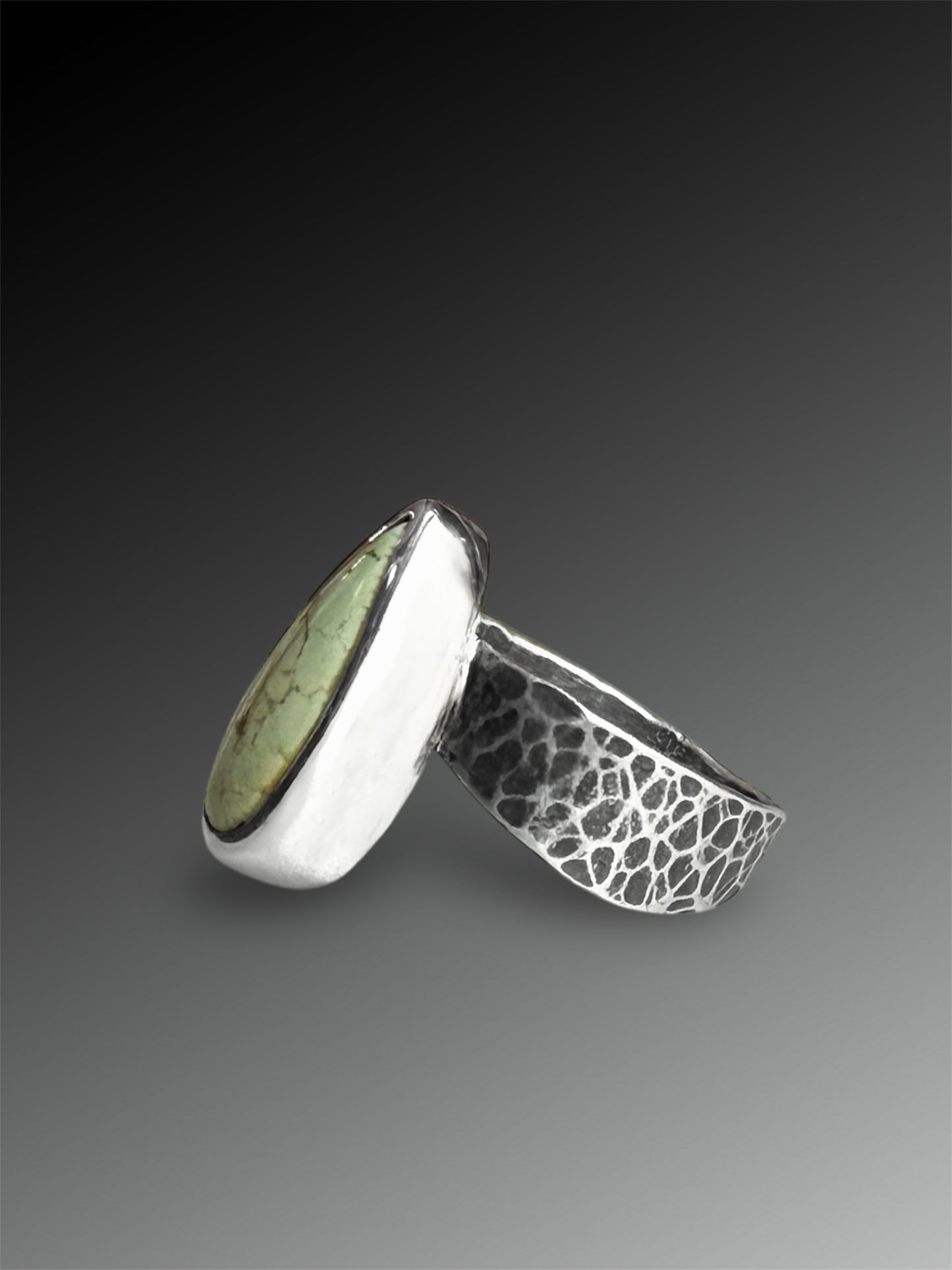 Treasure Mountain Turquoise Teardrop Ring, size 7.75