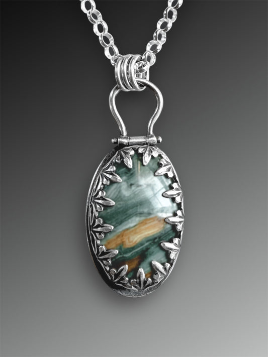 Gary Green Jasper Hinged Pendant