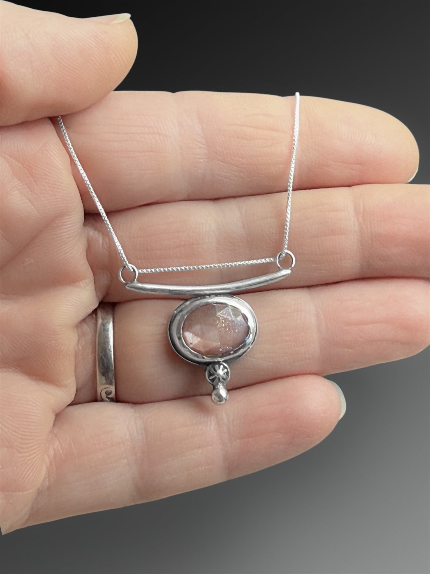 Chocolate Moonstone T Necklace