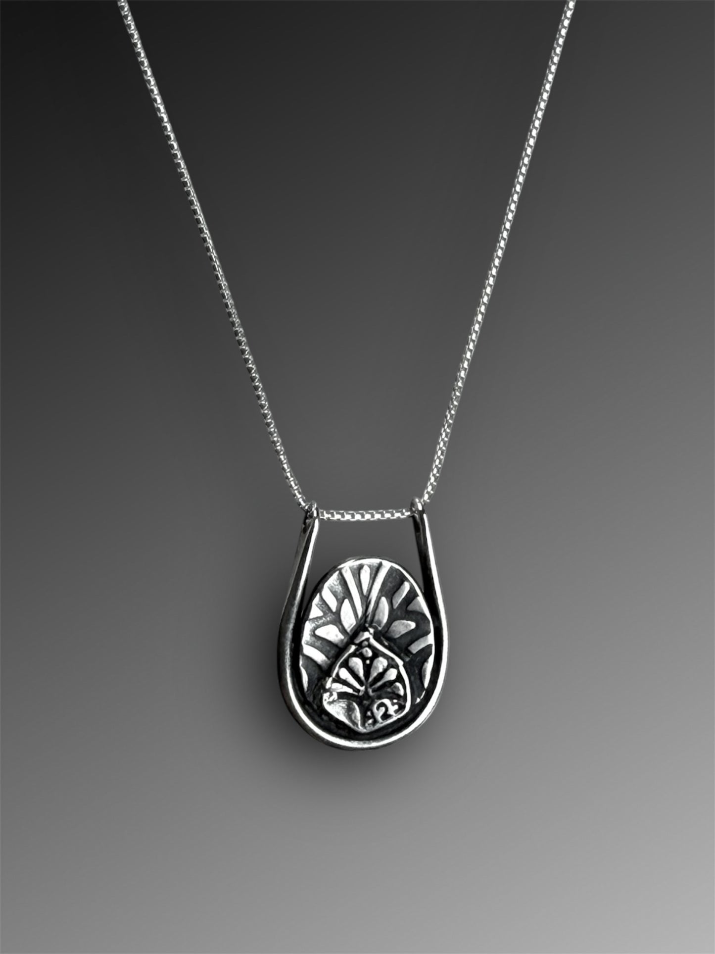 Blue Moonstone Necklace with Horseshoe Bail