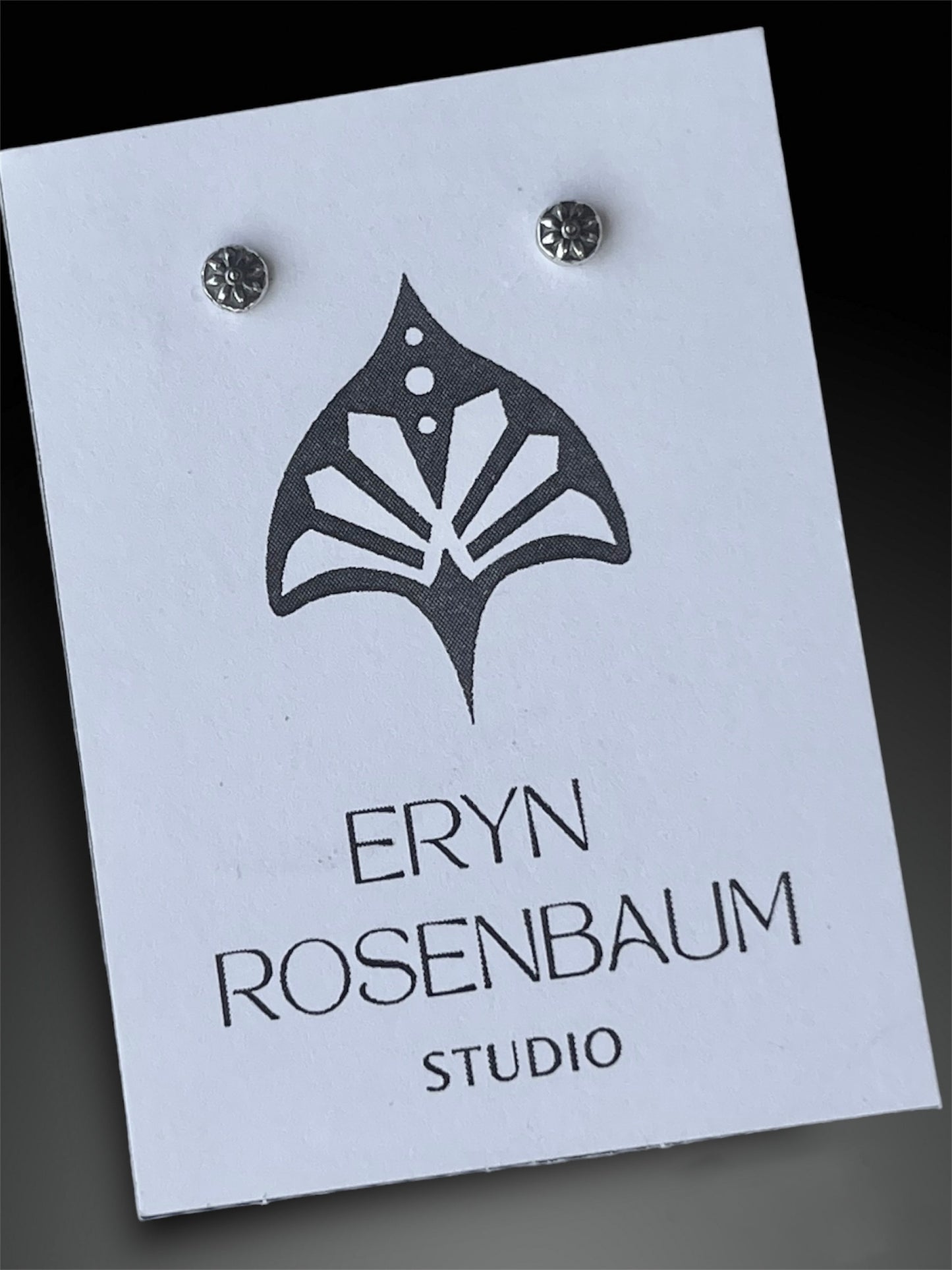 Tiny Silver Sunflower Stud Earrings