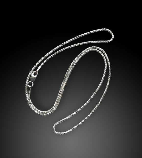 18” Sterling Silver Box Chain, 1.25mm diameter