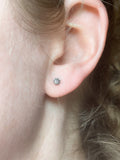 Tiny Silver Sunflower Stud Earrings