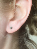 Tiny Silver Concho Stud Earrings