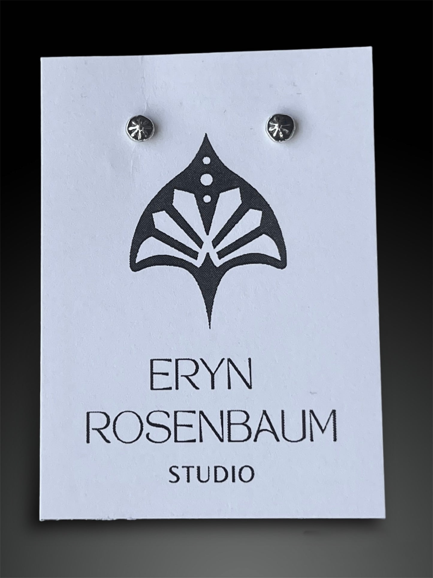 Tiny Silver Concho Stud Earrings