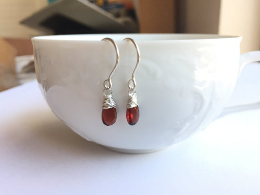 Garnet Drop Earrings