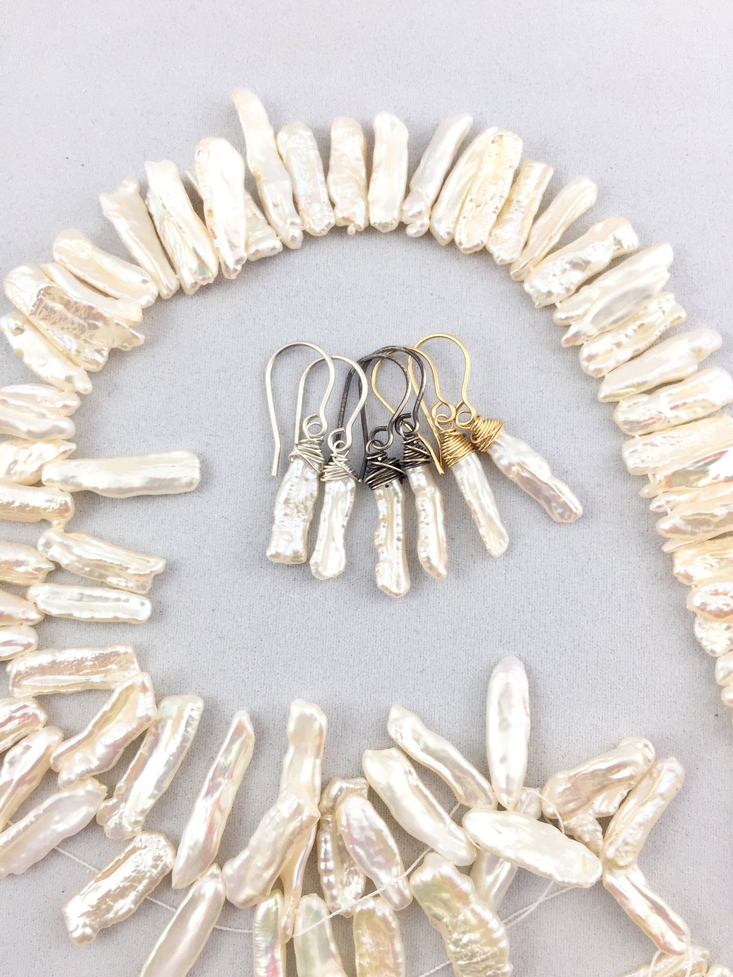 Freshwater Stick Pearl Drop Earrings