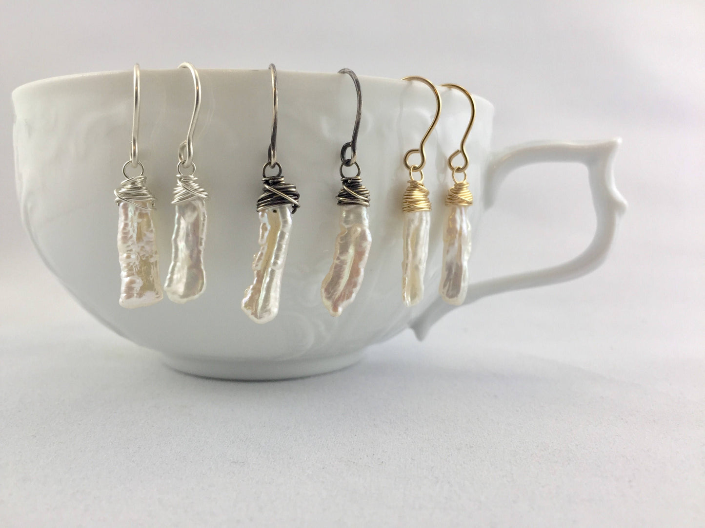 Freshwater Stick Pearl Drop Earrings