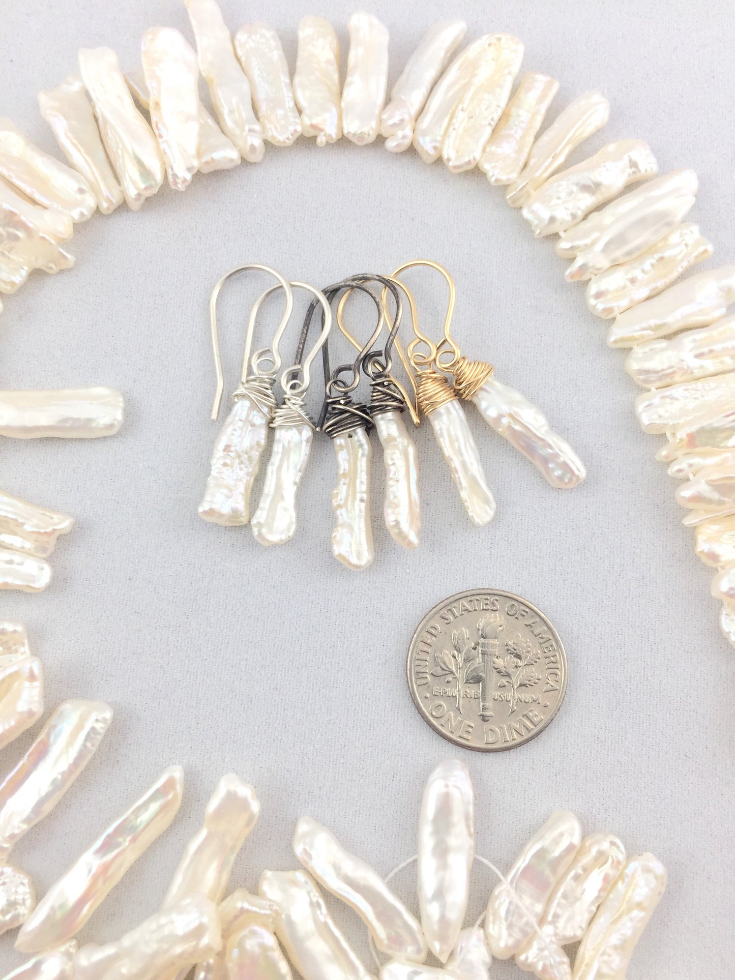 Freshwater Stick Pearl Drop Earrings