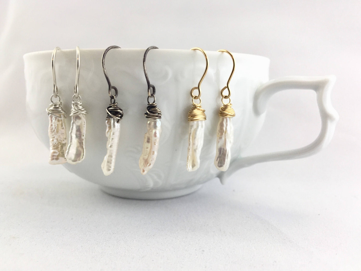 Freshwater Stick Pearl Drop Earrings